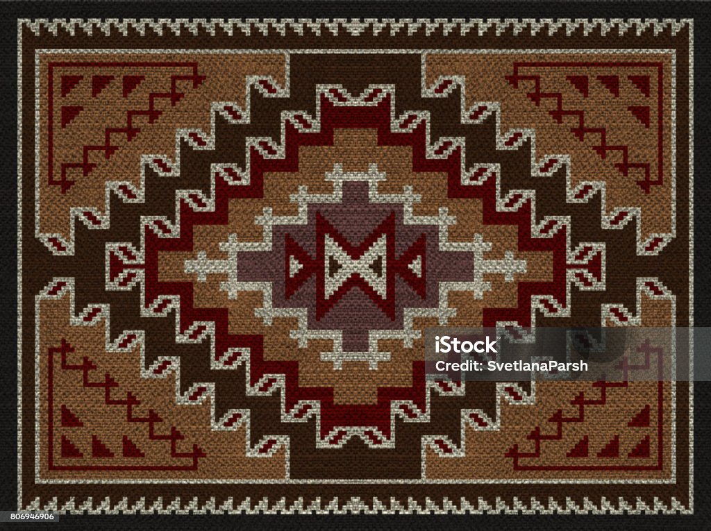 American Indians tribal blanket pattern. Rug Stock Photo