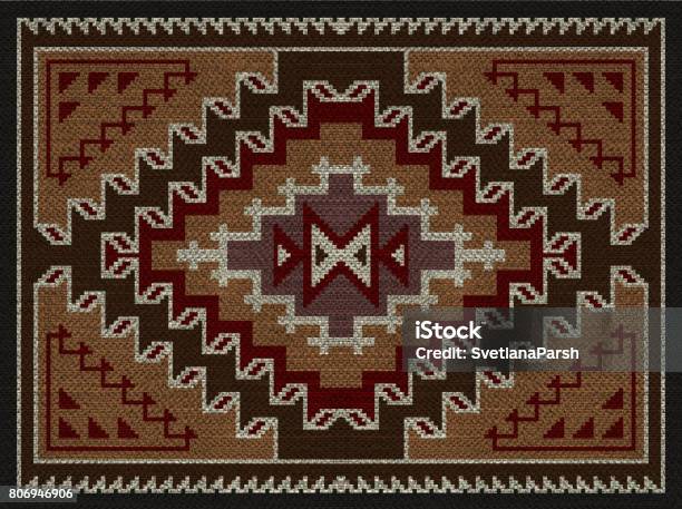 American Indians Tribal Blanket Pattern Stock Photo - Download Image Now - Rug, Navajo Culture, Pattern