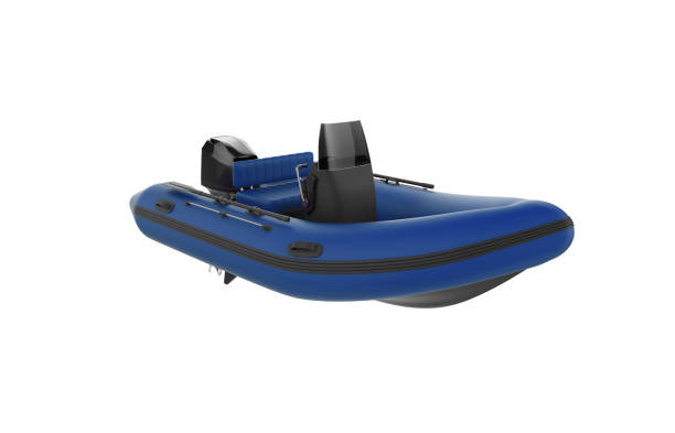 istock rubber, inflatable rowing boat, isolated on white background 806973526