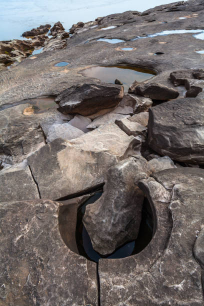 istock emerald green water inside the hole rocks 806975690