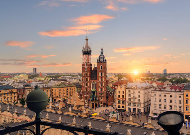 istock Krakow Market Square after sunset, Poland. 806999160