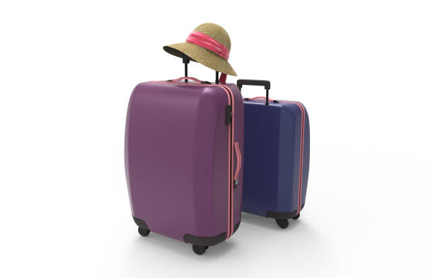 istock travel suitcase with beach items isolated on white background 807006814