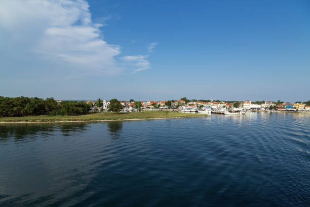 istock View from the sea to Keramoti, Greece 807007154