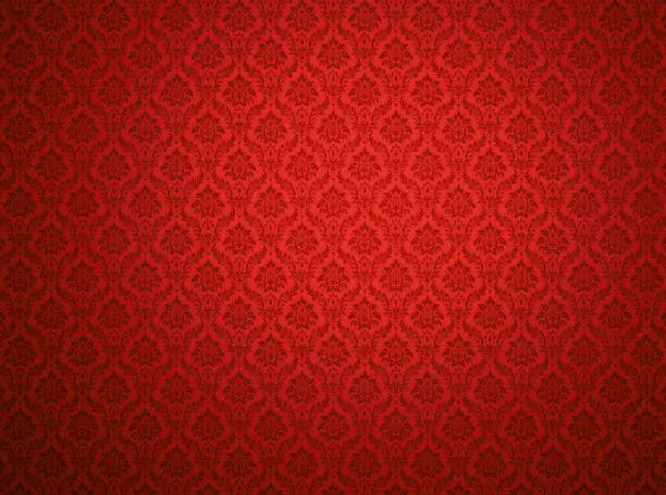 Photo of Red damask pattern background