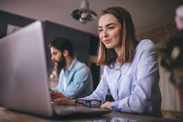 istock Beautiful woman on work place 807030912
