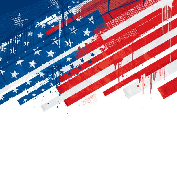 grunge hintergrund usa - fourth of july patriotism backgrounds american flag stock-grafiken, -clipart, -cartoons und -symbole