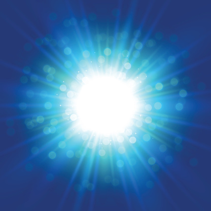 Bright Blue burst of light explosion background