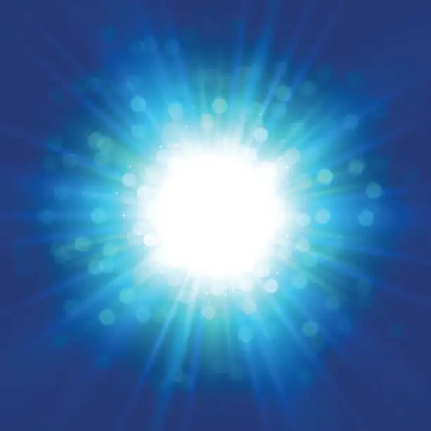 Vector illustration of Blue space starburst background