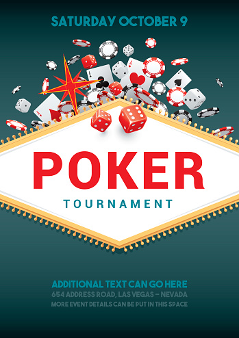 Poster for a poker tournament with gambling theme