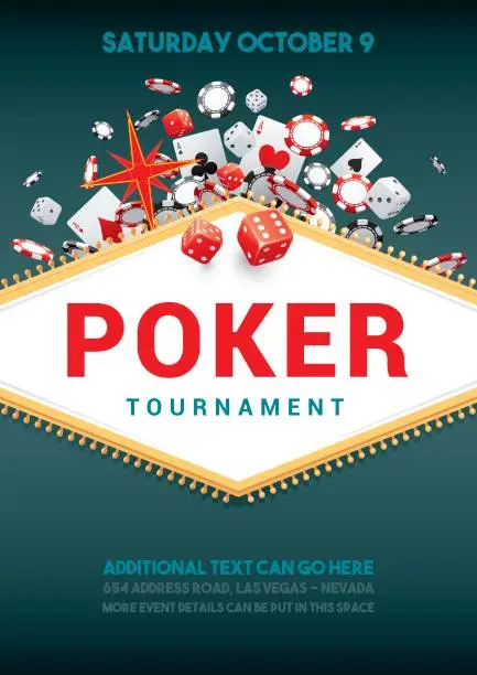 Vector illustration of Poker tournament poster