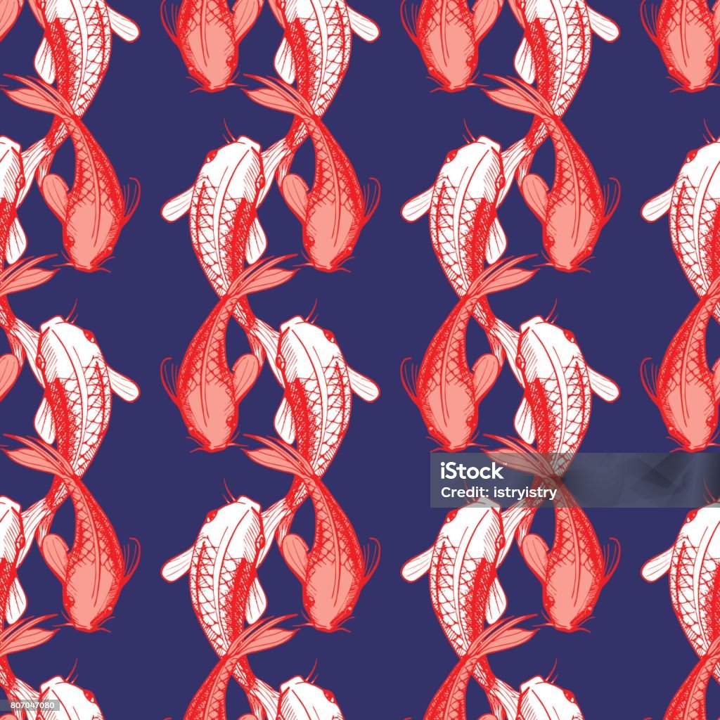 Koh Fish Pattern Koi Fish Seamless Pattern Stock Illustration - Download Image Now ...
