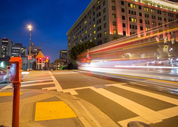 istock Road with tramway in san francisco at night 807052616