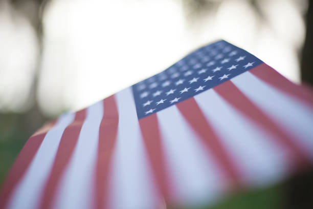 istock American Flag. 4 th of July,park 807058084