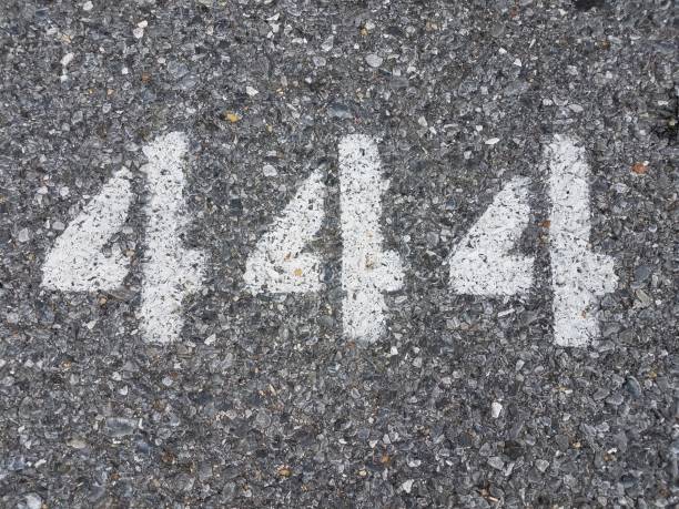 istock the number 444 painted on black asphalt 807062390