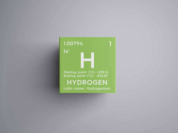 Hydrogen in square cube creative concept. Hydrogen. Other Nonmetals. Chemical Element of Mendeleev's Periodic Table. periodic table photos stock pictures, royalty-free photos & images