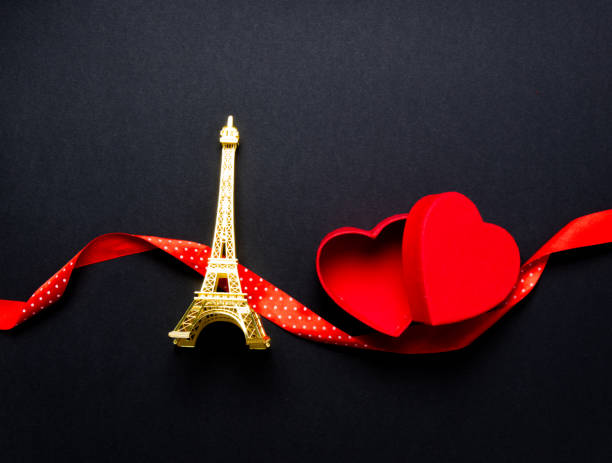 istock Eiffel tower toy and heart shape box 807104284