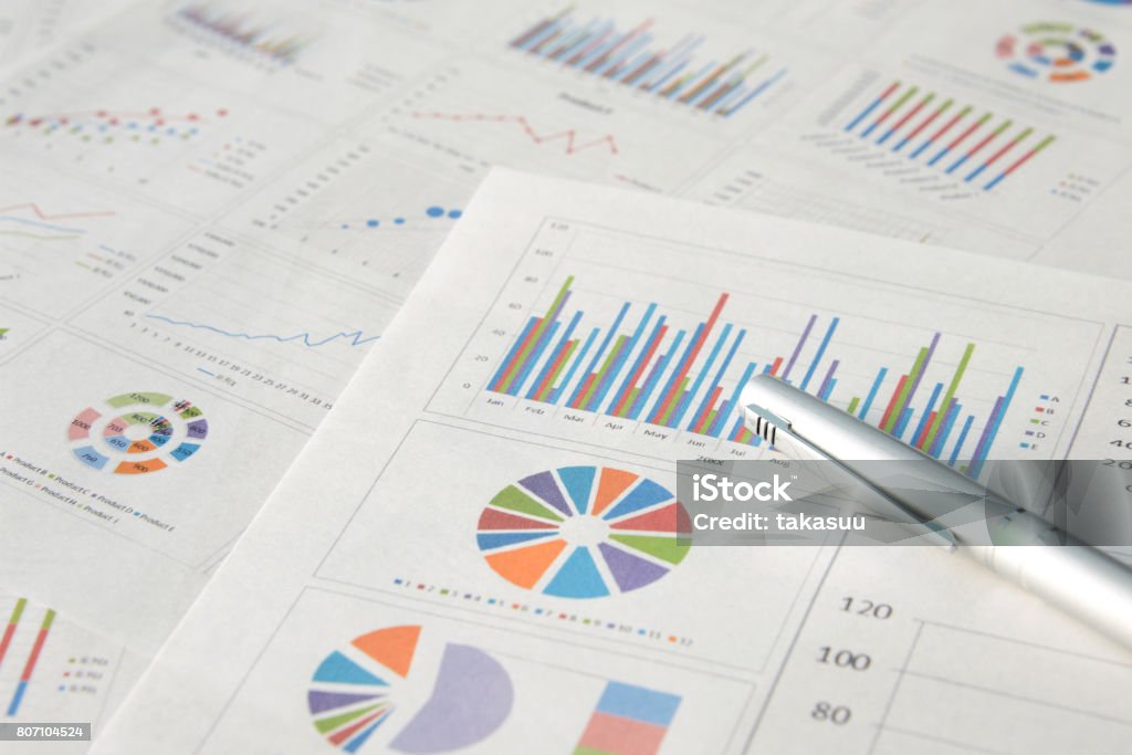 Business concepts Business concepts, hcart and pen Data Stock Photo