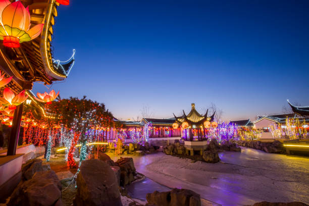 istock Night at traditional Chinese architecture, jiangnan pavilions 807171072