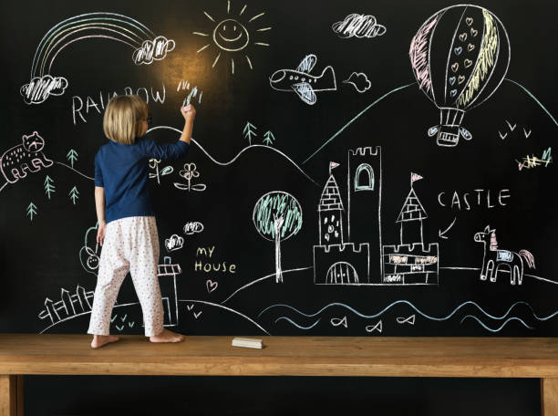 istock Little Girl Education Blackboard Concept 807176358