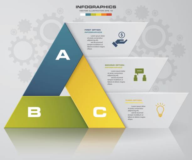 3 шага пирамиды со свободным пространством для текста на каждом уровне. eps10. - tabs interface icons internet web page stock illustrations