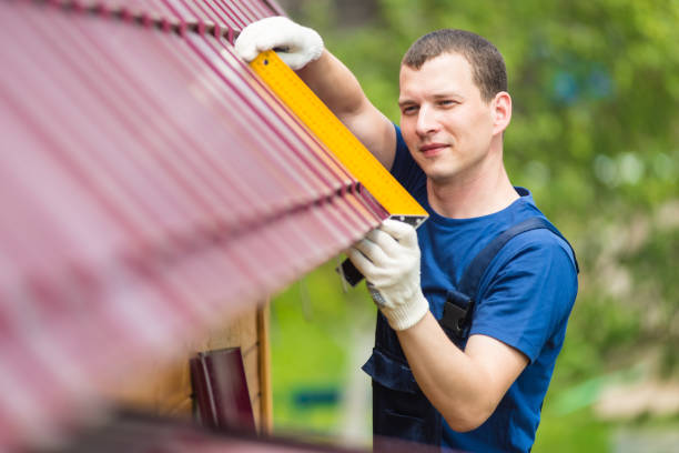 istock The man is doing a check on the new red roof 807202088
