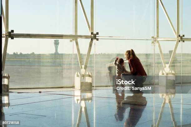 Waiting For Plane Stock Photo - Download Image Now - Airport, Baby - Human Age, Family