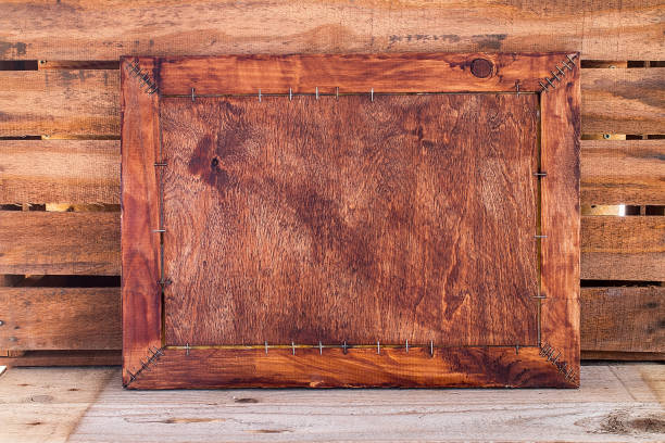 istock Vintage blank photo on wooden table 807218826