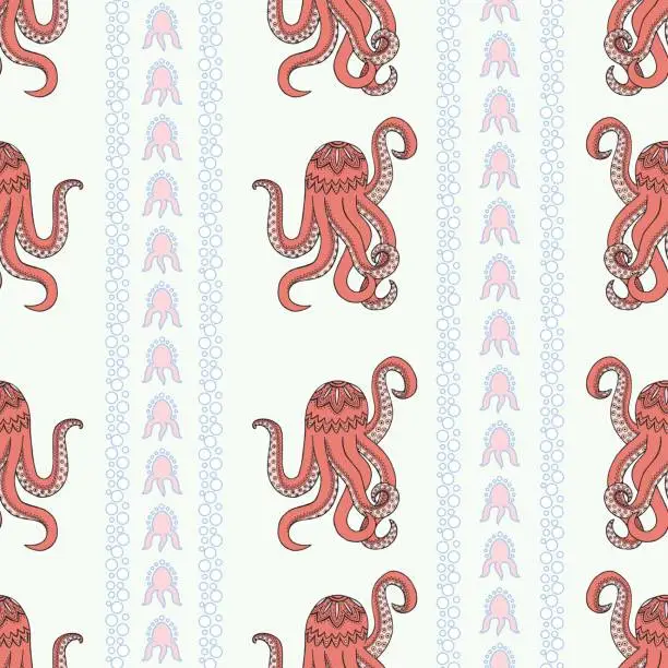 Vector illustration of octopus