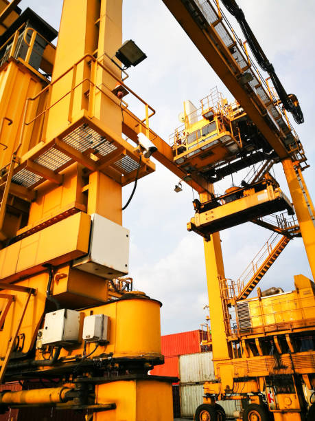 istock Rubber Tried Gantry Cranes (RTG) At Industrial Port 807256552