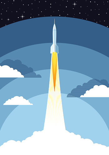 Space rocket poster