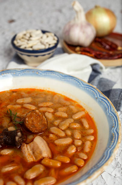 istock Stew of beans with chorizo and pork 807263888