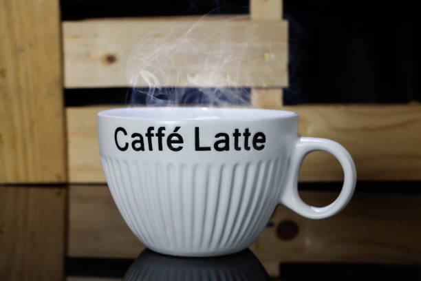 Hot coffee latte cup delicious.