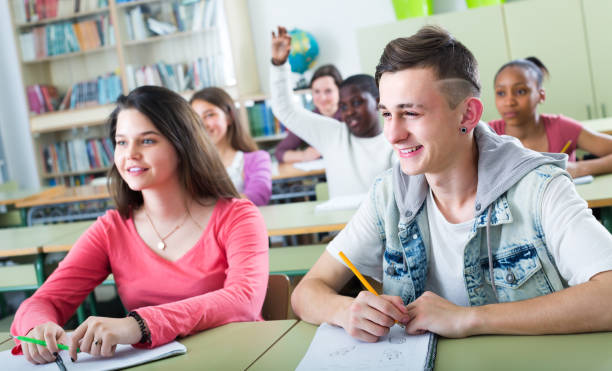 istock Pupils at the lesson in the school 807302494