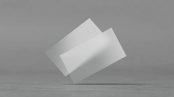 istock Blank plastic transparent business cards mockups 807319672