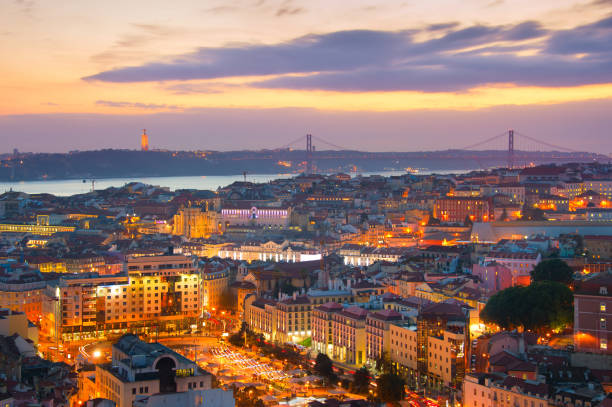 istock Lisbon skyline at twilight. Portugal 807321978