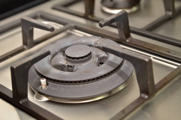 istock Modern shining metal gas cooker 807325102