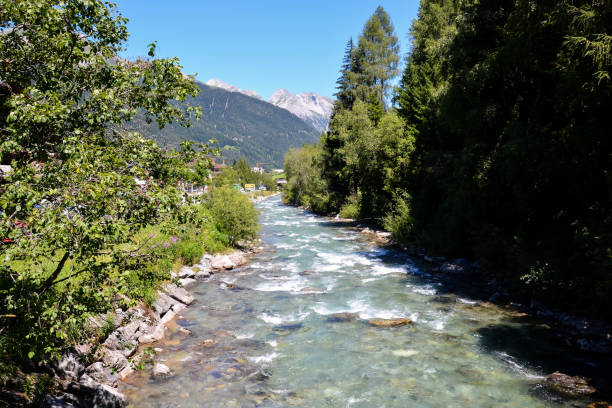 istock Beautiful view of mountain river in summer 807332104