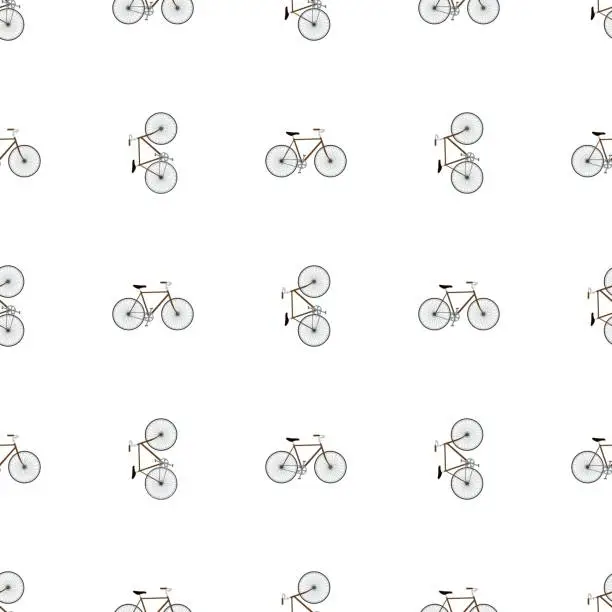 Vector illustration of Seamless bicycles pattern. Stylish sporty print