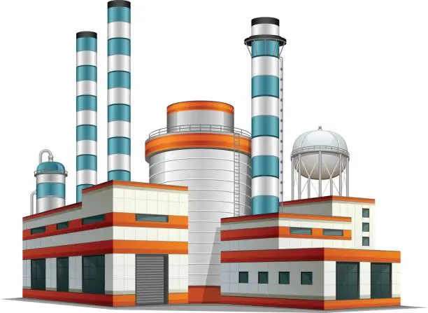 Vector illustration of Industrial factory