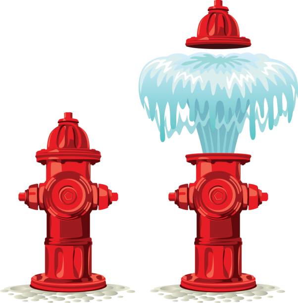 hydrant - fountain water physical pressure splashing stock-grafiken, -clipart, -cartoons und -symbole