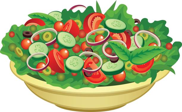 ilustrações, clipart, desenhos animados e ícones de tigela de salada - salad food and drink food lettuce