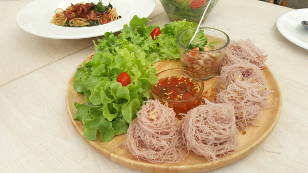 istock Brown Rice vermicelli with minced pork and shrimp 807368388