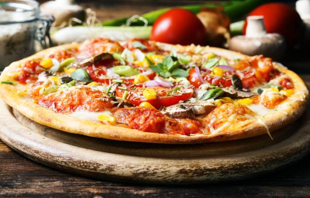 Fresh homemade vegetarian pizza