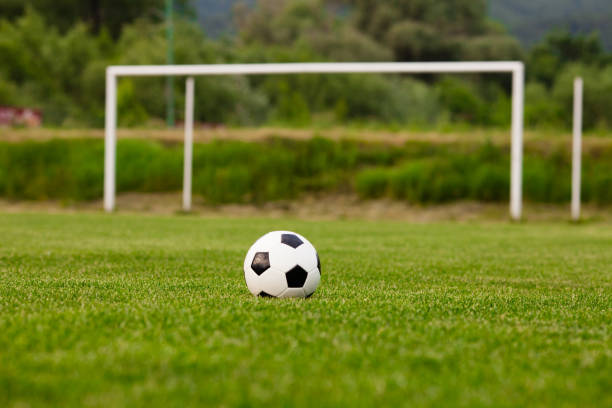 istock Soccer ball on the grass before the game 807395616