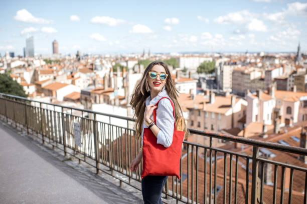 Woman in lyon city
