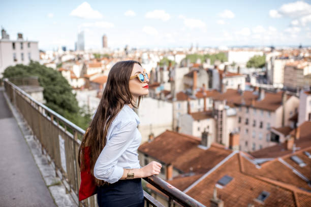 istock Woman in lyon city 807395886