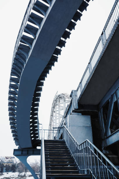 istock Deserted pedestrian bridge at day 807401510