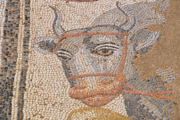 istock Antique mosaic. Dion, Pieria, Greece 807410006