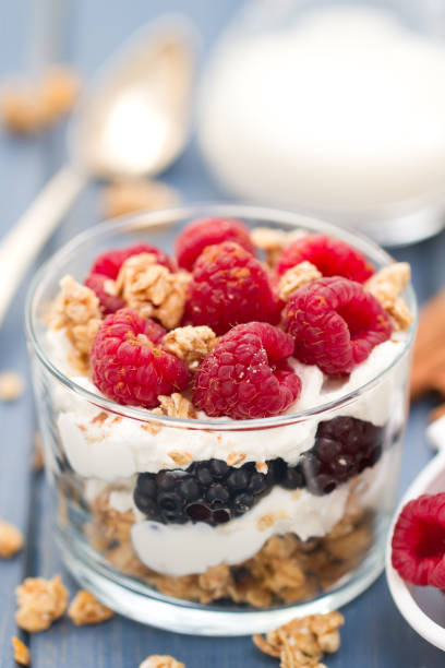 istock granola with cheese and berries in cup 807410736