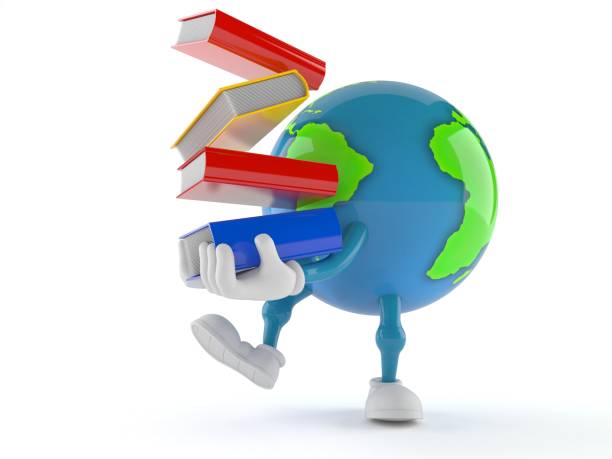 istock World globe character carrying books 807415240
